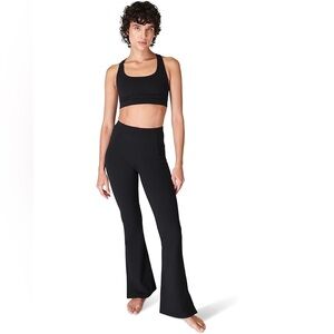 Sweaty Betty Super Soft Flare 32” Yoga slit Pants In Black Sz S MSRP:$128